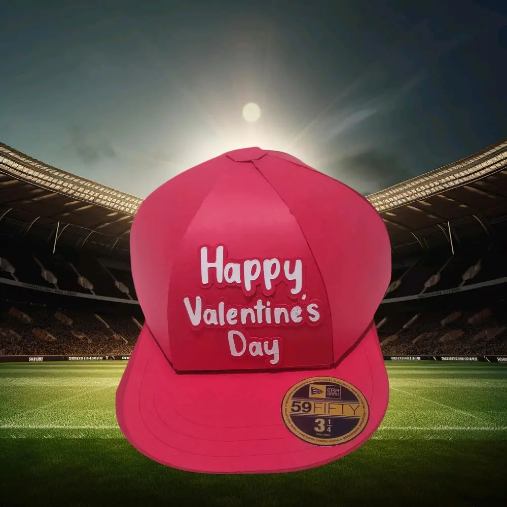 Valentine's Day Cap Hat Gift and Treats Handmade Box with Happy Valentine's Day Design and Sticker