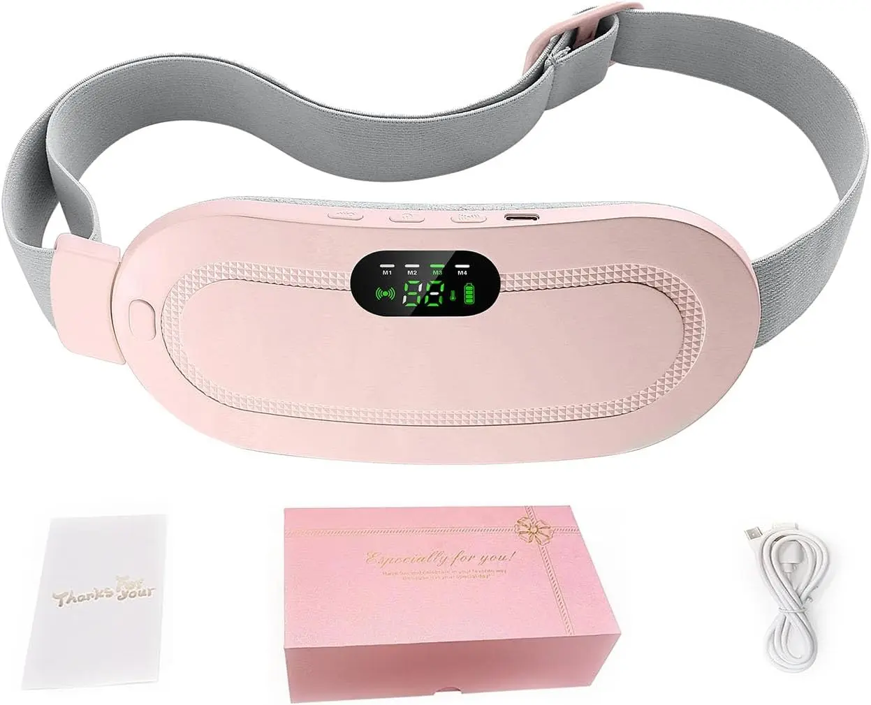 Portable Cordless Menstrual Heating Pad, Back or Tummy Pain Relief Heating Pad for Women and Girls, Comfortable and Adjustable