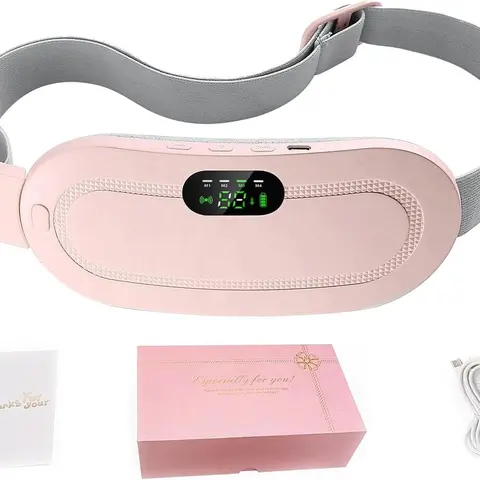 Portable Cordless Menstrual Heating Pad - Soothing Adjustable Heat Pad for Period Cramps and Back or Belly Pain Relief, Soft Fabric, Portable Heating Pad for Period Cramps with EU Plug Option, Pain Relief Massage Device