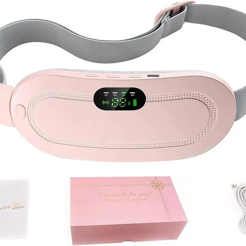 Portable Cordless Menstrual Heating Pad - Soothing Adjustable Heat Pad for Period Cramps and Back or Belly Pain Relief, Soft Fabric, Portable Heating Pad for Period Cramps with EU Plug Option, Pain Relief Massage Device