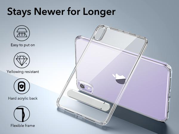 ESR Classic Series Case for iPad mini 6/7, Yellowing Resistant, Hard Back, Thin and Lightweight, Shock and Drop Protection, Supports Pencil Pro and Pencil(USB-C)