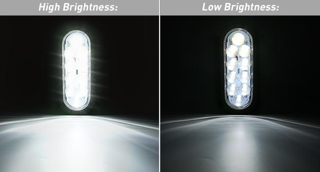 Nilight 6 Inch Oval Trailer Tail Light 6PCS Red White 10LED with Flush Mount Grommets Plugs IP67 Waterproof Brake Turn Signals Reverse Lights for RV Truck Trailers Vehicle