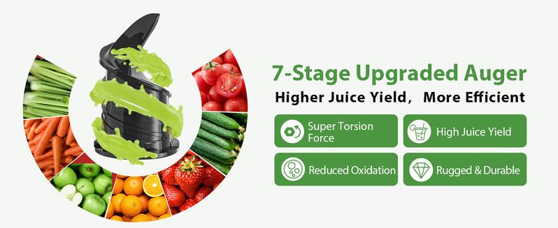 Cold Press Juicer, Hands Free,Juicer Machines with 13.67 inch Circ Feed Chute, Whole Fruit juicer, Juice Extractor for Vegetable and Fruit, High Juice Yield, Easy to Clean with Brush, Ice Fruit, Smart recipes App,2-year warranty