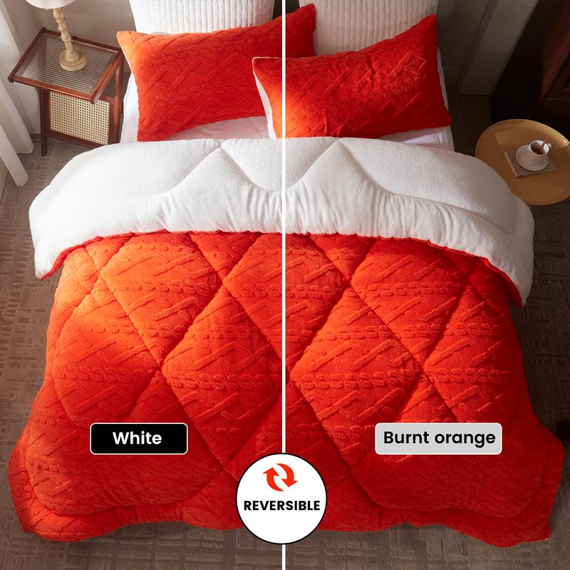 Cosybay Luxury Extra Thick Comforter Set - Super Soft Milk Velvet Fleece, Anti-Static, Multi-Needle Quilting, Breathable, Machine Washable, Kids Halloween comforter set,Sherpa Christmas thick bedding