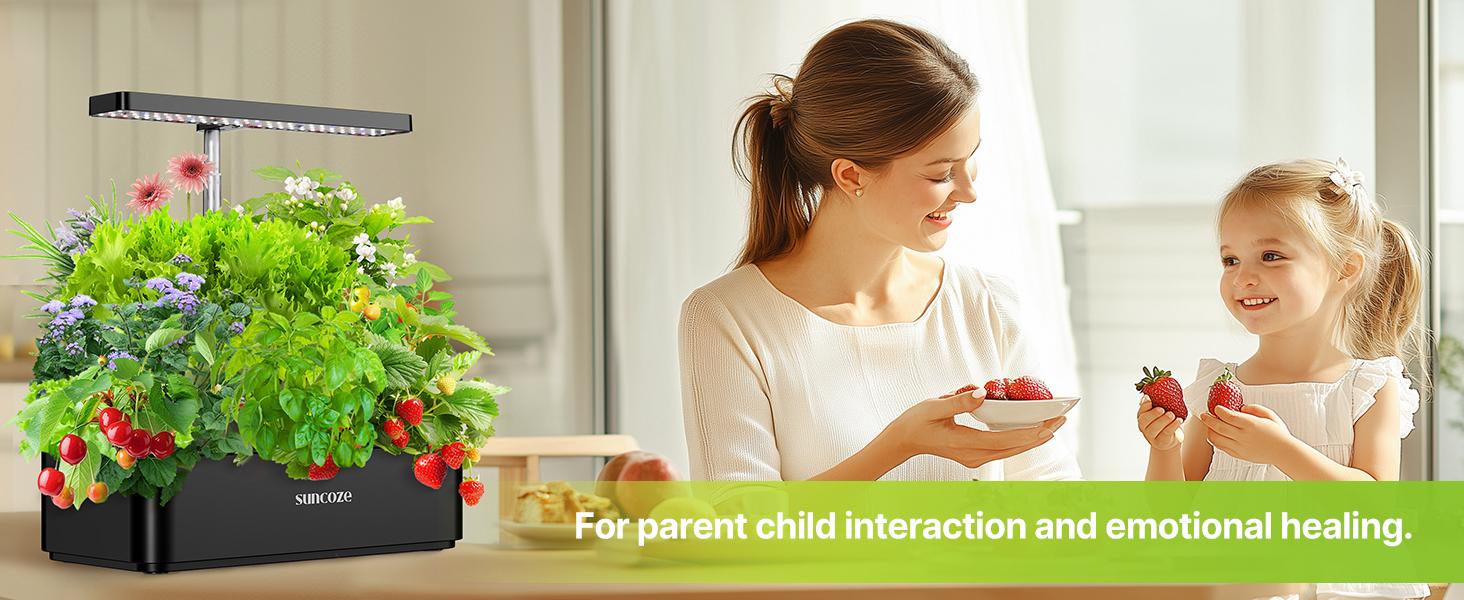 【Deal For You Days】SUNCOZE Hydroponics Growing System Kit 12 Pods, 24W LED Grow Light Indoor Garden, 4L Water Tank with Quiet Pump, Adjustable Height Herb Garden Planter Indoor Kit, Gardening Gifts