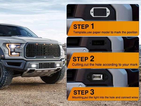 Nilight 2PCS 20W Flush Mount LED Pods Flood Beam LED Work Light Offroad Fog Reverse Light Backup Lights Driving Lights for Bumper Truck ATV UTV SUV Boat