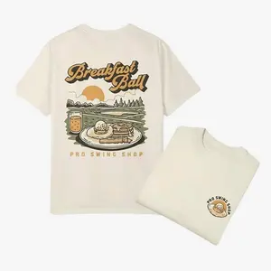Breakfast Ball T-Shirt 2 Side Classic Cotton Short Sleeve Top Womenswear T-shirt Unisex Tops Soft Cotton Unisex Fit