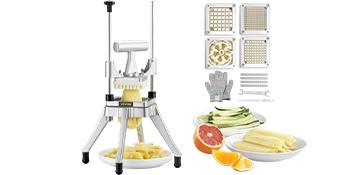 VEVOR Commercial Chopper with 4 Replacement Blades Commercial Vegetable Chopper Stainless Steel French Fry Cutter Potato Dicer&Slicer Commercial Vegetable Fruit Chopper for Restaurants & Home Kitchen，food chopper