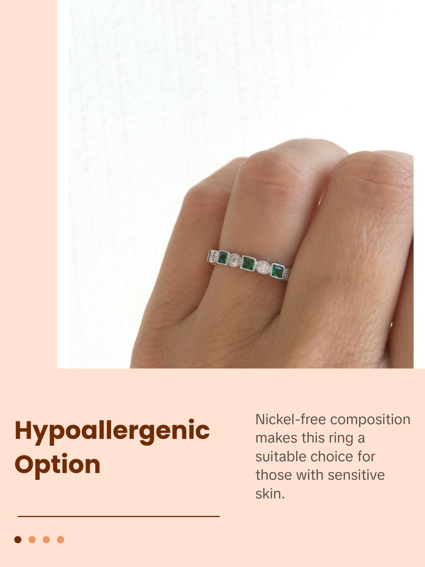 Green Emerald Art Deco Band