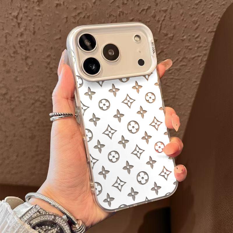 Classic Floral Patterns TPU Laser Craft Phone Case for iPhone 17 16 15 14 13 12 11 Anti-Drop Protective Cover
