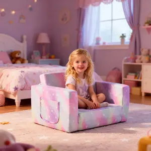 2 in 1 Fabric Foldable Sofa Bed,All-Sponge Single Chaise Lounge Sofas,Comfy Convertible Sofa to Bed,Portable Floor Chair Beds,with Armrest,for Living Room Bedroom Apartment (Print Slant Peach)