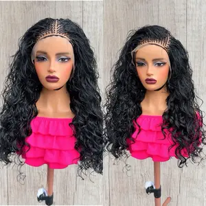Synthetic 18inches Loose Curls Micro Braided Wig Color #1