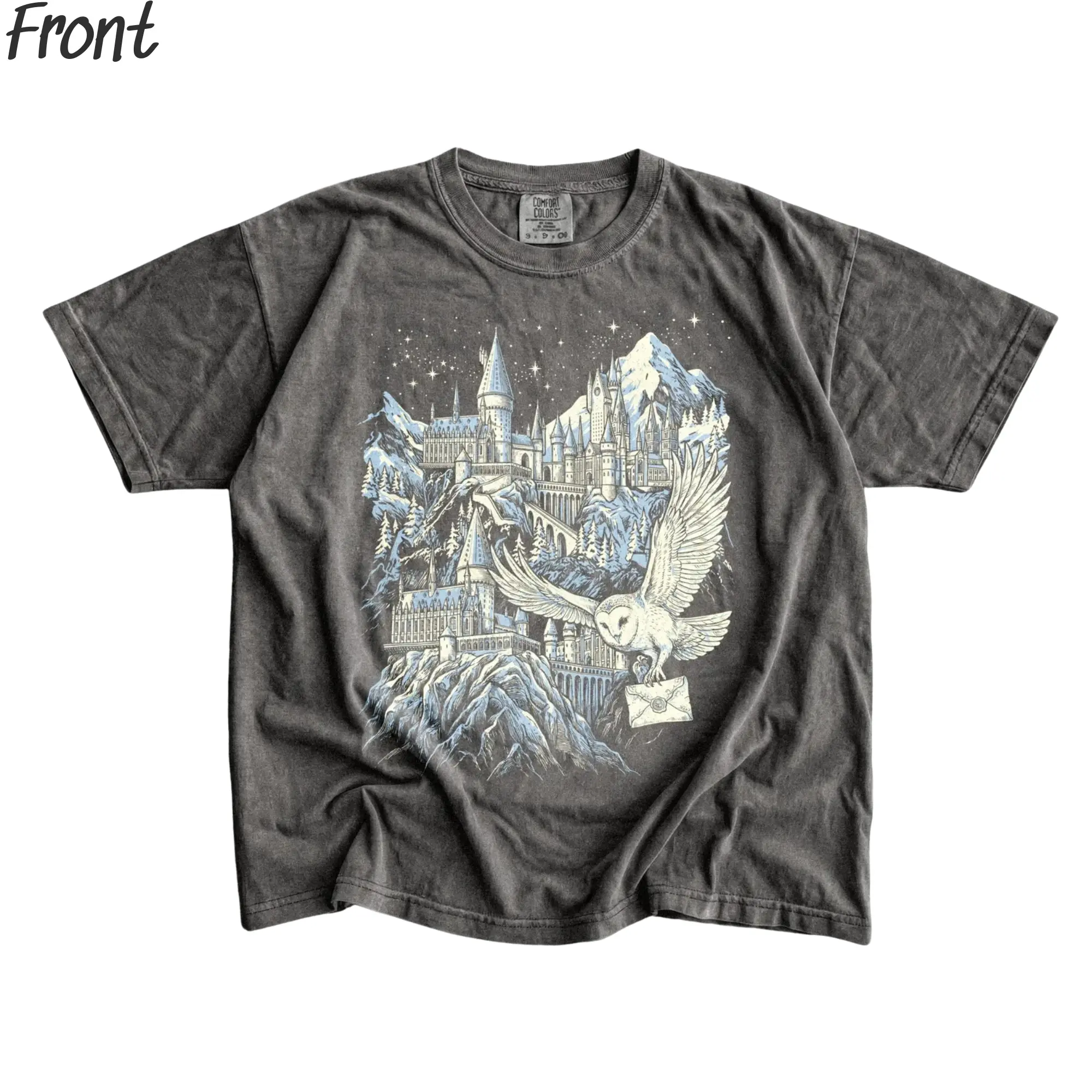 Men's Vintage Graphic T-Shirt - Medieval Castle Short-Sleeve Top, Casual Streetwear for Renaissance Faire, Funny Fantasy Gift, Shortsleeve, Funny Gift For Fantasy Enthusiasts, Cotton, Fitted, Printed, Cute, Retro