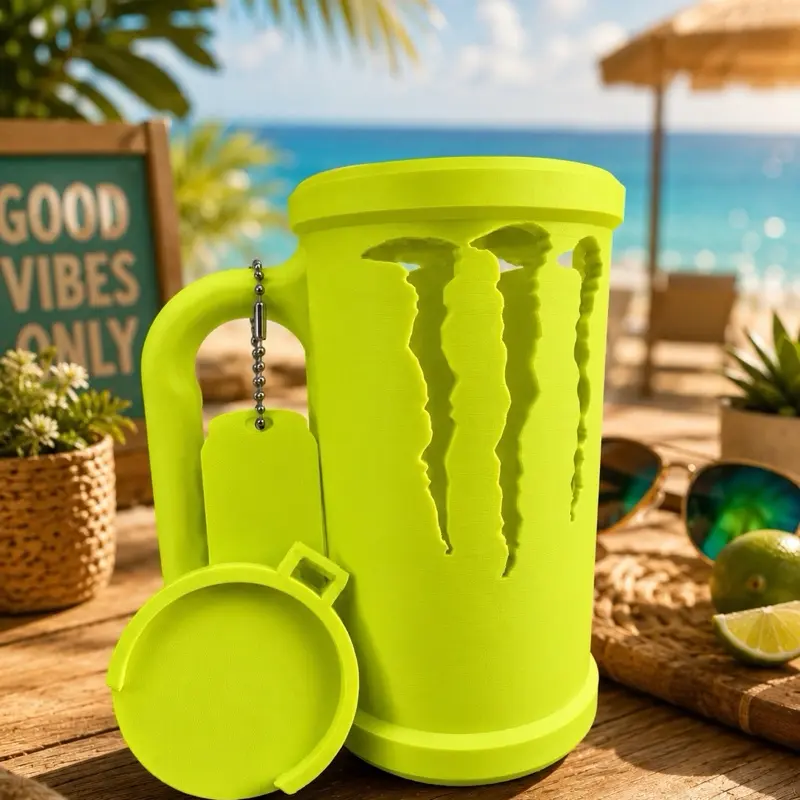 Can Holder with Handle & Keychain – Cute Glow Design kit