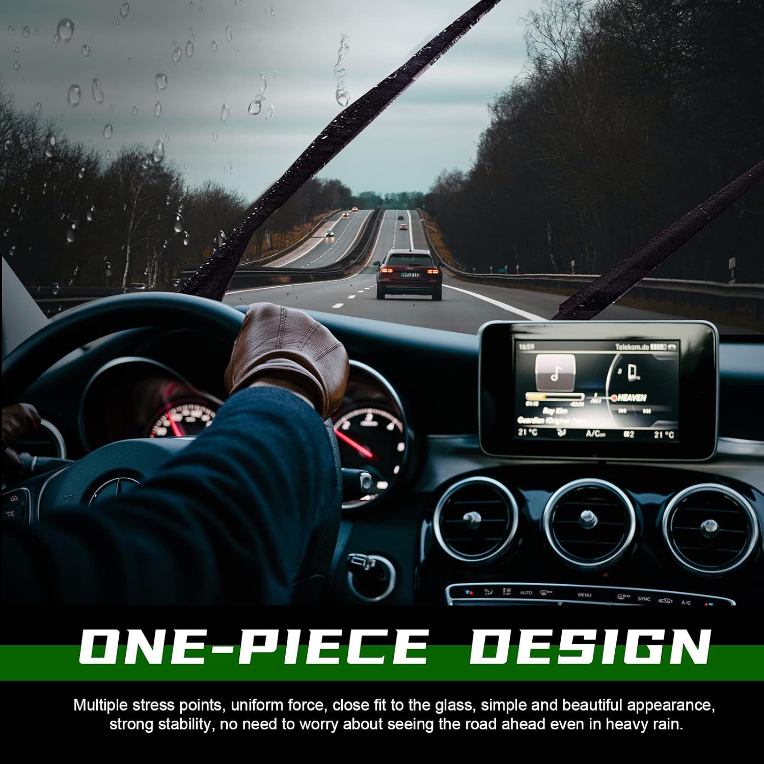 Quality Automotive Front Windshield Wiper Blades Universal J/U Hook 22inch - 2 Pack Replacement for My Car.