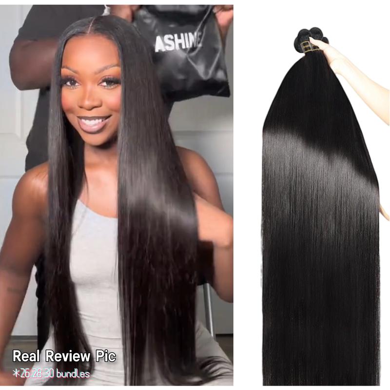[Ashine] Salon Quality One-directional Cuticles-sleek, Tangle-resistant, and Re-wearable Luxury Virgin Hair Bundles Straight/Body Wavy Layered Quick Weave Glue In clip in human hair extension Braided Ponytail