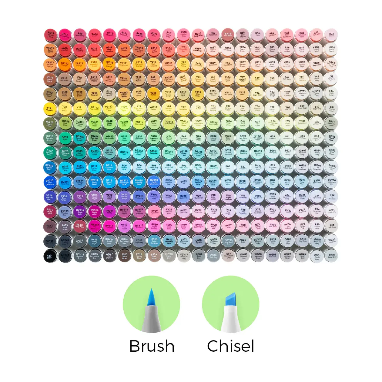 Ohuhu Alcohol Markers: Brush & Chisel Dual Tips - From 24 Colors to 320 Colors - Honolulu Series Full Color Range - Double Tipped Art Sketch Marker Set - Refillable Ink - Honolulu Series of Ohuhuart