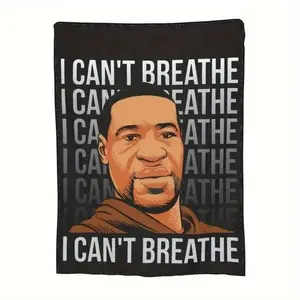 "George Floyd 'I Can't Breathe' Memorial Throw Blanket - Ultra-Soft Black Lives Matter Flannel Blanket, Social Justice Design, Machine Washable, Bed & Sofa Decor, Spiritual Gift, Novelty Blanket,Special Occasion Ideal Gift.