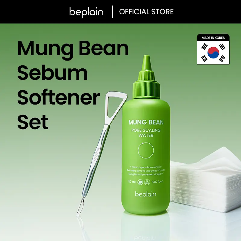 [VIRAL] Beplain Mung Bean Sebum Softener Multi-Pack Beauty Set - Sebum Softener, Blackhead Softening Care Tool, Face Cotton Pads - Nose Contour Prep, Pore Control, Blackhead Remover, blackhead removal nose