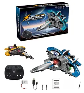 Unbreakable RC Airplane with LED Lights - Easy to Fly Remote Control Jet for Kids & Beginners - 2.4G EPP Foam Glider (Crash Resistant) rcaircraft toy Colorful Stunt Fighter Drone flip Plane Foam Glider Drone