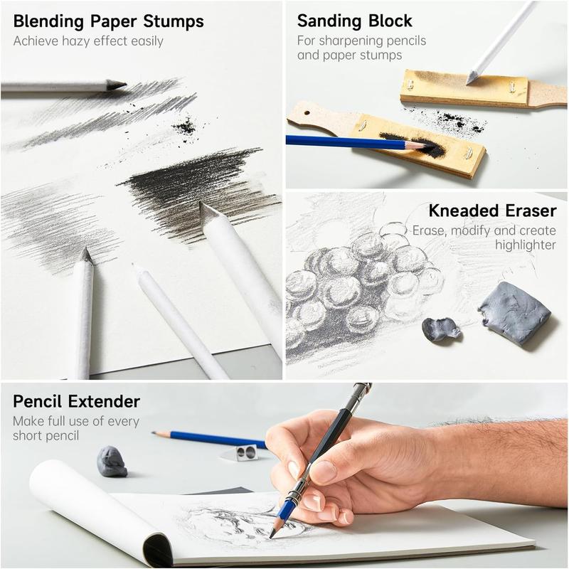 Bundle Clearance 103/116/124 Pack Drawing Pencils Set, Sketching and Drawing Art Set with Colored Pencils, Sketch and Graphite Pencils in Portable Case, Drawing Supplies for educational, Adults and Artists,coloring book