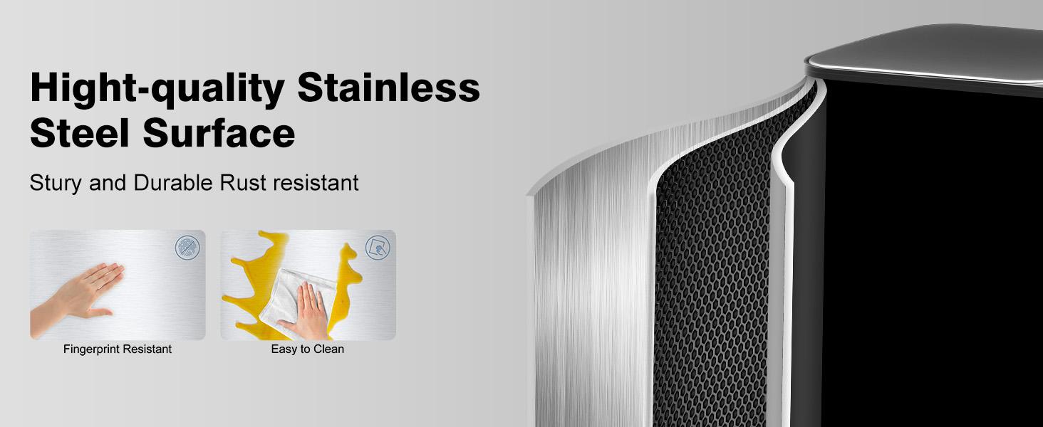 2 x 10.6 Gallon Kitchen Trash Can with Lid, Stainless Steel Garbage Can with Soft-Close Lid & Removable Inner Buckets, Dual Compartment Step-on Waste Bins for Kitchen Bathroom Bedroom Office