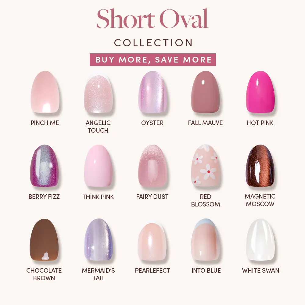 Glamnetic Short Oval Press On Nail Collection