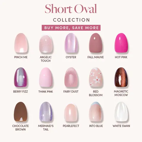 Glamnetic Short Oval Press On Nail Collection