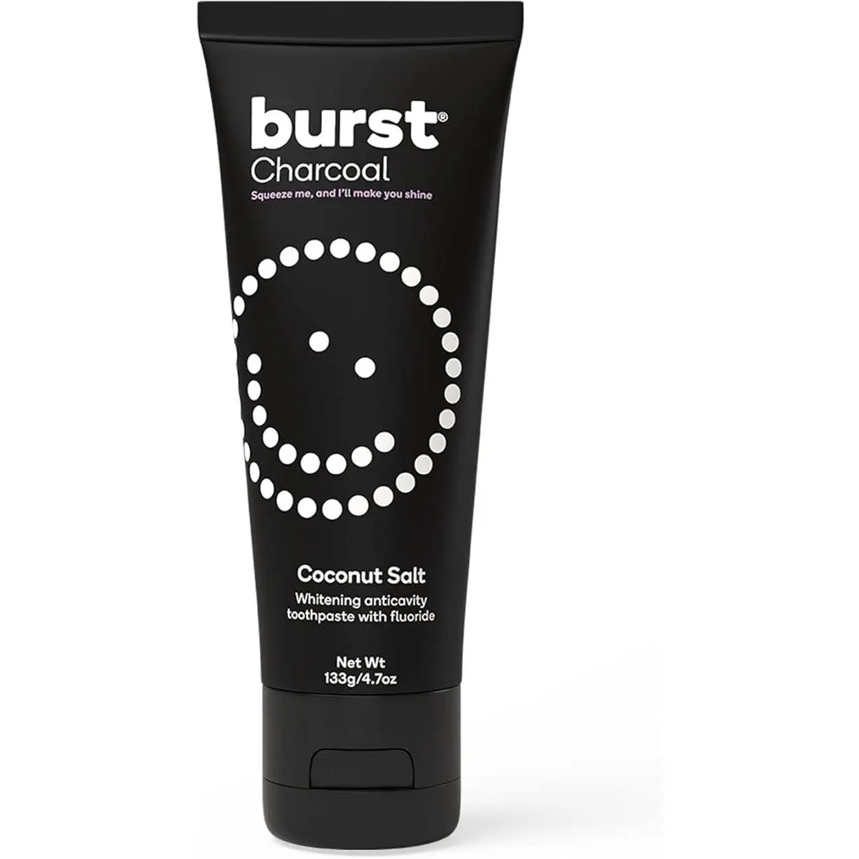 BURST Charcoal Whitening Toothpaste for Adults -For Sensitive Teeth, Cavity Fighting Fluoride & Xylitol, Vegan, Gluten & SLS Free, Coconut Salt Flavor