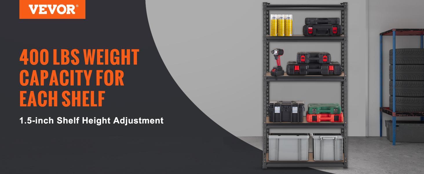 VEVOR Storage Shelving Unit, TikTokShopBlackFriday, 5-Tier Adjustable, 2000 lbs Capacity, Heavy Duty Garage Shelves Metal Organizer Utility Rack, Black, 30" L x 12" W x 60" H for Kitchen Pantry Basement Bathroom Steel Set VEVOR Storage Shelving Unit, TikTokShopBlackFriday, 5-Tier Adjustable, 2000 lbs Capacity, Heavy Duty Garage Shelves Metal Organizer Utility Rack, Black, 30" L x 12" W x 60" H for Kitchen Pantry Basement Bathroom Steel Set