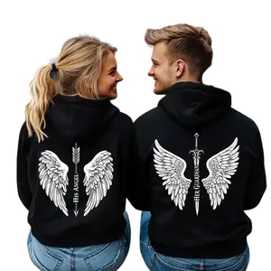 [Graphic Hoodie] "His angel" "Her guardian"Matching Couple Hoodies, Funny Sweatshirt for Boyfriend and Girlfriend, Gift for Couples