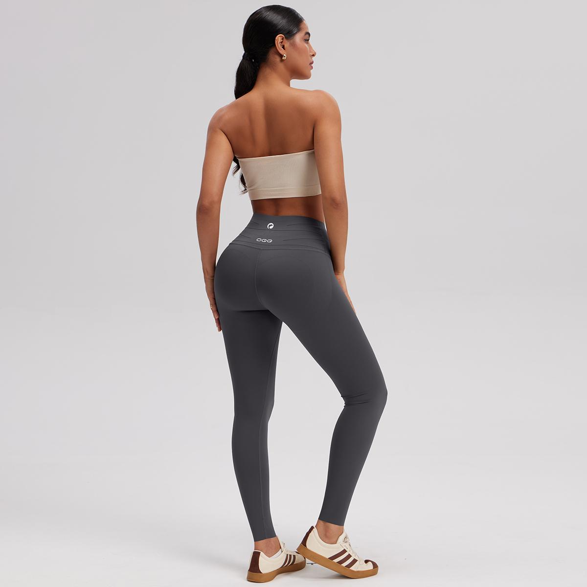 OQQ Women's Yoga Leggings High-Waist Seamless Regular-Length Pants Comfortable Casual Sportswear Basic Style for Everyday Wear SpringStatements