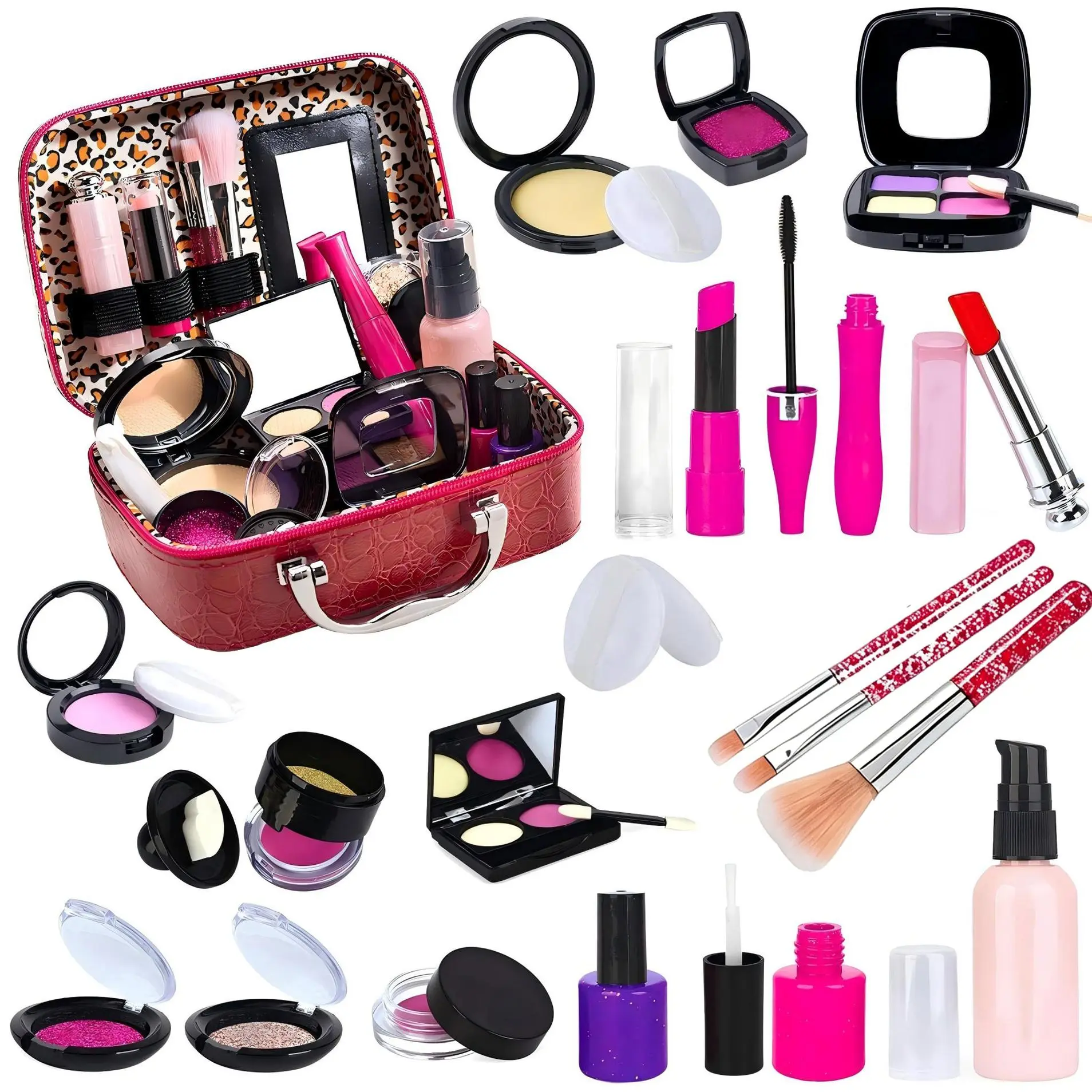 Makeup Toy Set, 21pcs/set Playset Simulation Cosmetic Toy, Fun Pretend Play Makeup Toys for Girls, Birthday Gift for Girls, Kids Vanity