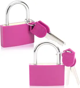 Gym Locker Lock with Key, 2 Pack 42Mm Key Lock for Gym Locker, Heavy Duty Locks with Keys Waterproof Padlocks Keyed Alike Gym-Locker Locks for Indoor and Outdoors Use, Pink Sliverdew
