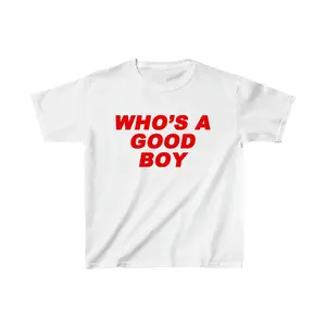 Who's A Good Boy Y2K Baby Tee, Women Trendy Cute Short Sleeve Aesthetic Preppy Cotton T-Shirt
