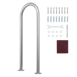 VEVOR Pool Handrail, 36 x 13 inch Pool Railing, Aluminum with Base Plate for Indoor/Outdoor Pools, Humanized Swimming Pool Safety Railing for Decks, Rust-Proof Grab Bar with Accessories for Spas Docks