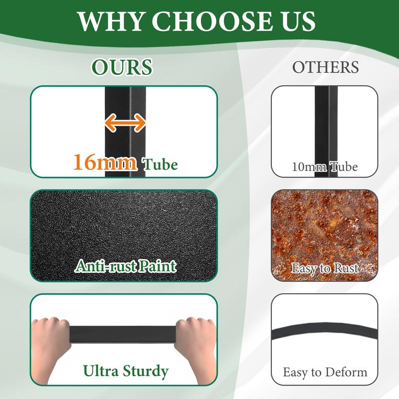 Arc Roof Double Layer Arch Trellis for Garden Vine Support, Sturdy Rustproof Iron Frame, Easy Ground Stake Installation, 78x23x83.9 Inch