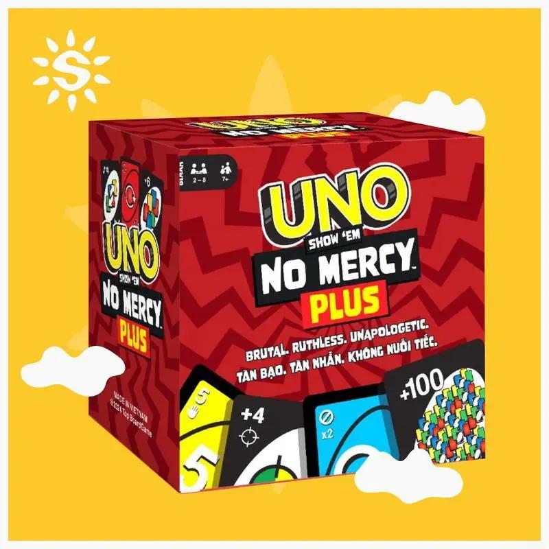 Mattel UNO No Mercy Plus Option 210 Cards – 2026 Viral Strategy Game. Lightweight Travel Pack with Harsher Penalties. Funny Multiplayer Card Game for Family & Friends