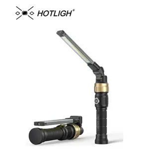 HOTLIGH Rechargeable Work Light 5000mAh Magnetic Flashlight 360° Rotate Foldable 1200 Lumens LED for Car Repair Emergency
