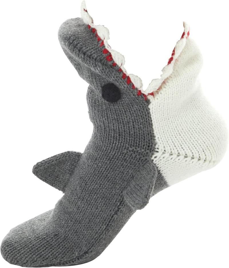 Funny Animal Knit Socks – 3D Crocodile, Shark & Dinosaur Design – Cozy Winter Warm Novelty Socks for Men & Women, Soft Casual Indoor Socks, Perfect for Christmas Gifts & Home Wear