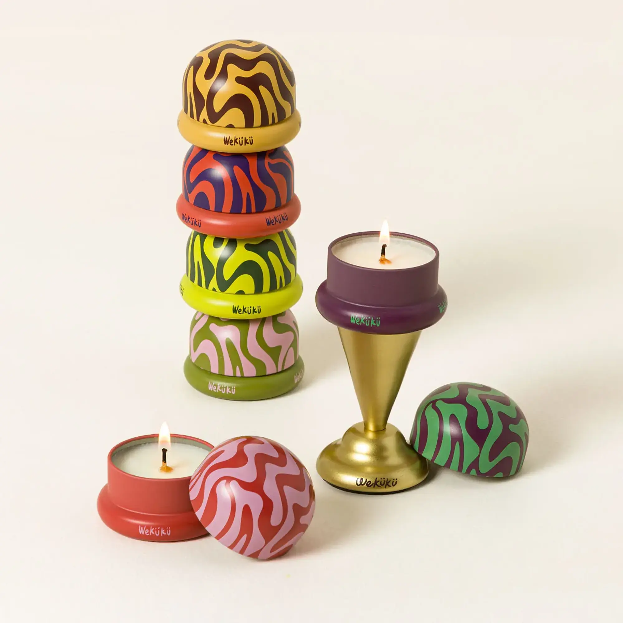 Sweet Scoops Candle Set by Intent - Fragrance Mint Aroma Home Decor Candle Set, Ideal for Gifting