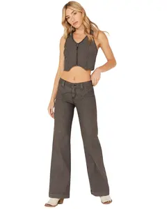Idyllwind Women's Annex Herringbone Revel Mid Rise Stretch Trouser Pants - Iwfa23j19