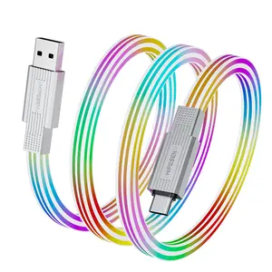 New USB‑C fast-charging and data cable — durable data cable, glowing LED charging cable, all-in-one cable, fast charging cable, mobile phone charger and sync cable, colorful charger glowing charger usb c fast charging led charging cable usb c fast charger