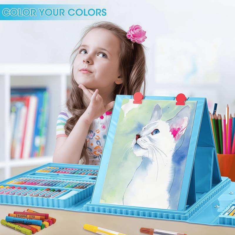 Art Supplies, 208-Piece Drawing Art Kit, Gifts for Kids Girls Boys Teens, Art Set Crafts Case with Double Sided Trifold Easel, Includes Sketch Pads, Crayons, Colored Pencils (Pink) Art Supplies, 208-Piece Drawing Art Kit, Gifts for Kids Girls Boys Teens, Art Set Crafts Case with Double Sided Trifold Easel, Includes Sketch Pads, Crayons, Colored Pencils (Pink)