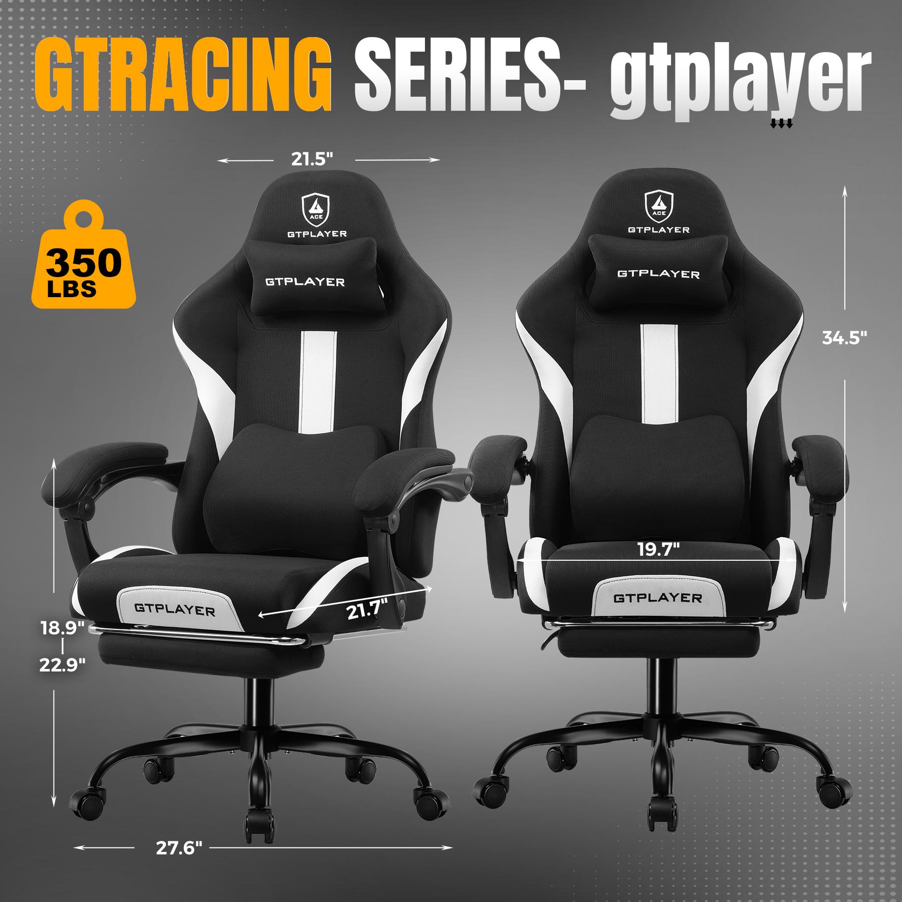 【Deals For You】GTPLAYER Office Gaming Chair, with Pocket Spring Cushion and Memory Foam Lumbar Pillow, Desk Chair Reclining, Mesh Swivel Rolling Task Chair Furniture Ergonomic