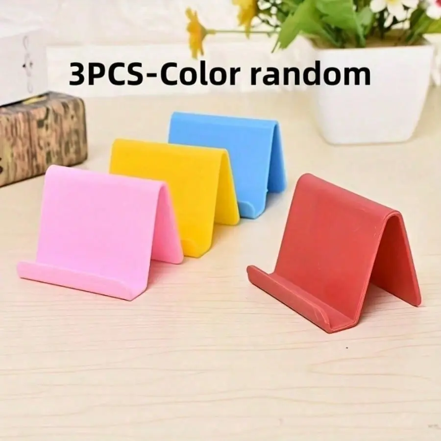 3pcs creative desktop stand for phones multi purpose bedside or tablet holder made of non slip silicone stable and reusable design compatible with Android smartphones