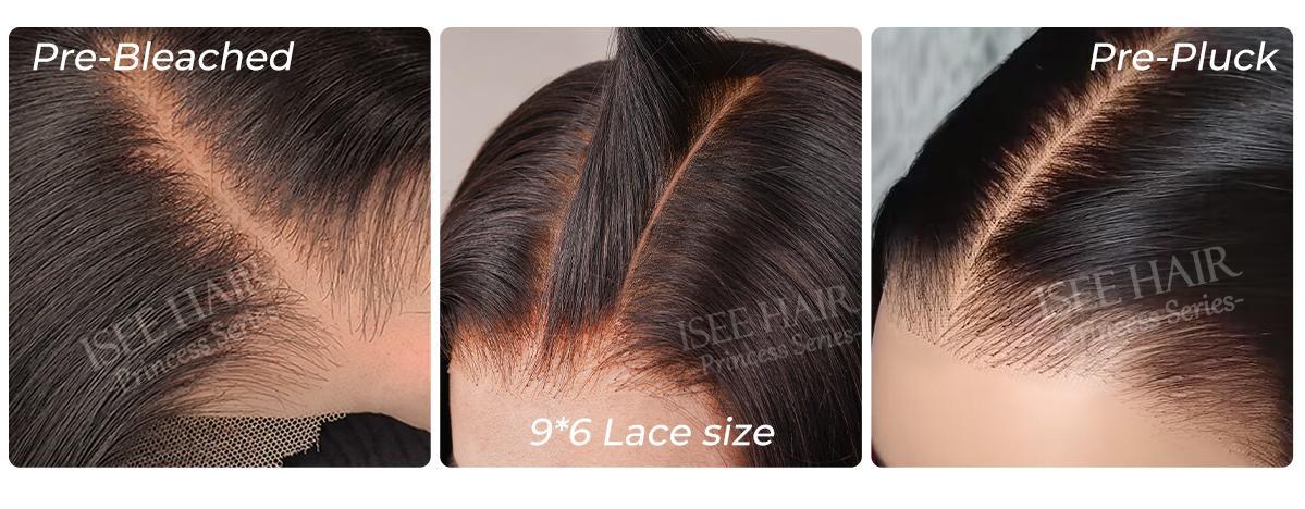 ISEE HAIR 250% Wear Go 9*6 M-cap Straight Glueless Wigs Human Hair HD Lace Front Wigs 180% & 250% Pre Plucked Tiny Knots Yaki Straight Glueless Human Wigs Beginners Friendly Adjustable Red Elastic Band#SoHoChic #TikTokShopBackToSchool