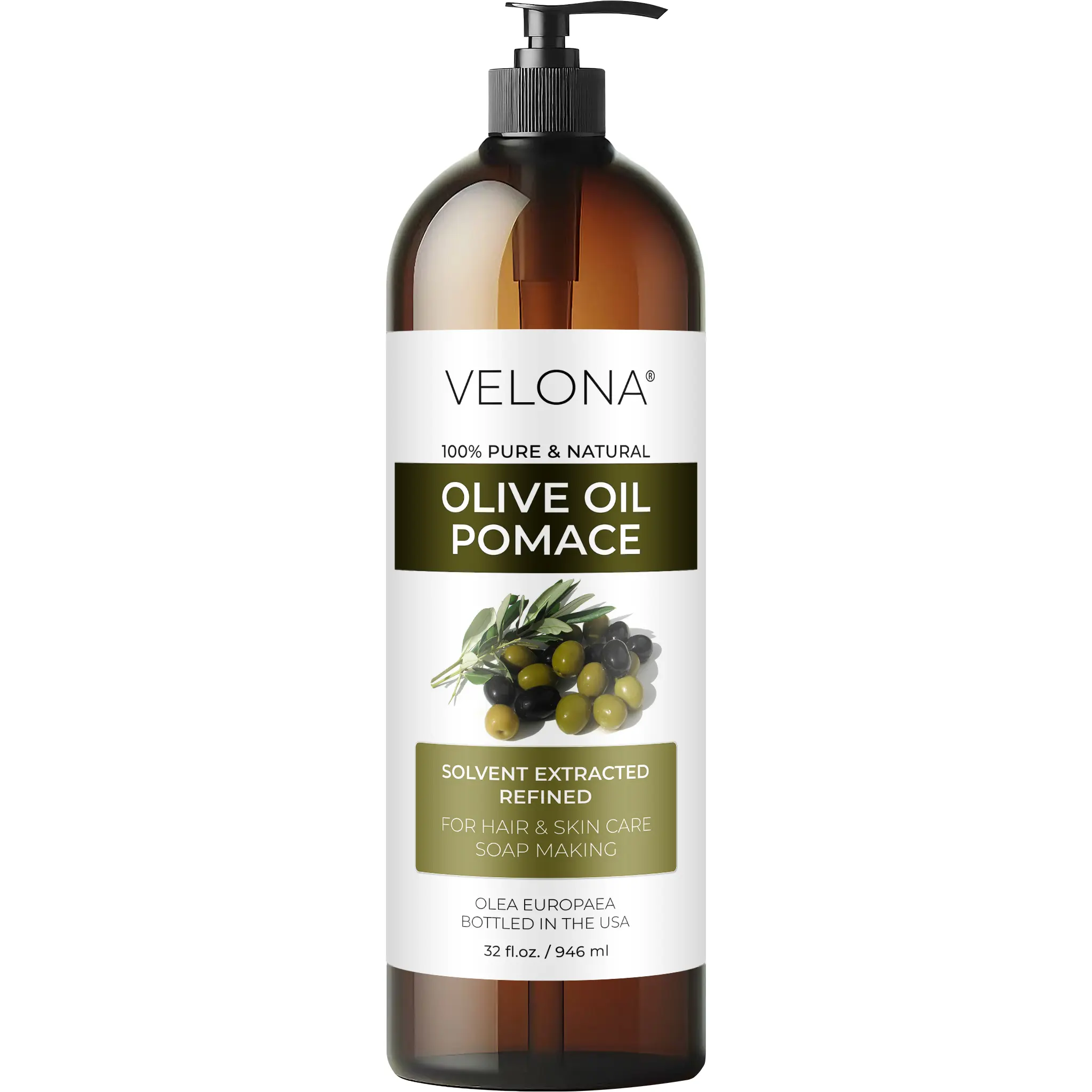 velona Olive Pomace Oil 32 Fl Oz | 100% Pure and Natural Carrier Oil | Refined | Cooking, Skin, Hair, Body & Face Moisturizing Hydrating
