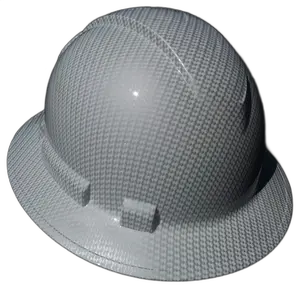 White Carbon Fiber Weave - Custom Hydro Dipped Full Brim Hard Hat