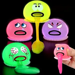 4 Pack Puking and Sucking Slime Ball Fidget Toy, Glow in The Dark Vomiting Stress Balls, Hilarious and Gross Prank Toys Gag Gift, Novelty Sensory Squeeze Toy for Kids Adults
